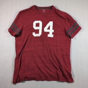 Y2K VTG Old Navy SZ XL Athletics 94 Rugby Maroon Stripe Sleeve Jersey T-Shirt